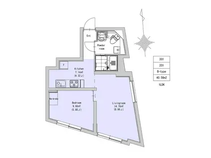 EXAM駒場東大前(1LDK/3階)の間取り写真