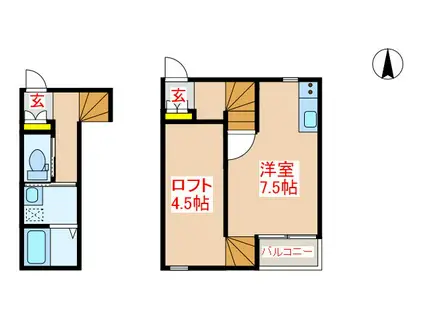 PROUD鹿屋(1SK/1階)の間取り写真