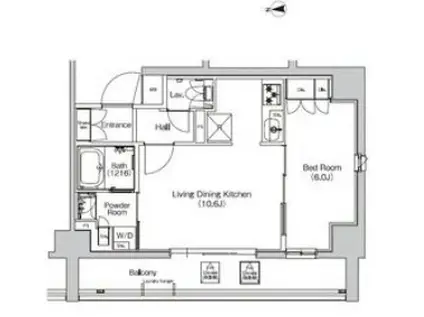 プラウドフラット外神田(1LDK/8階)の間取り写真