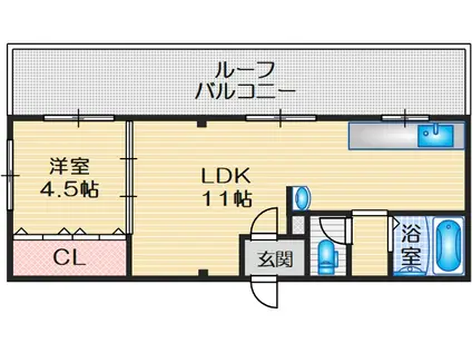 愛名マンション(1LDK/4階)の間取り写真