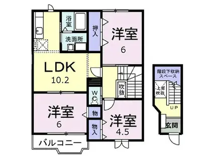 メゾンドールB(3LDK/2階)の間取り写真