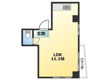 ハイツトータス(ワンルーム/2階)の間取り写真