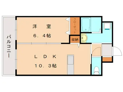 ジュピター(1LDK/13階)の間取り写真