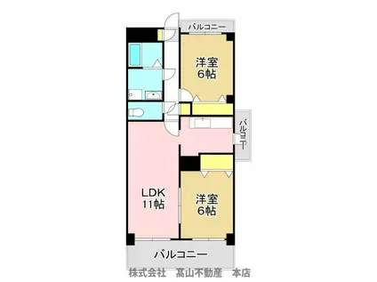 ウィステリアレジデンス(2LDK/4階)の間取り写真