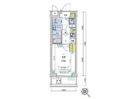 ジェノヴィア渋谷本町グリーンヴェール(1K/4階)の間取り写真