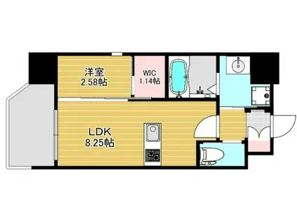 リファレンス竹下駅前(1LDK/12階)の間取り写真