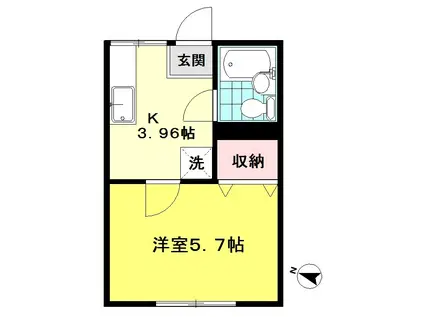 メゾンドやよい(1K/1階)の間取り写真