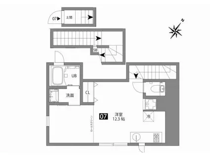 文京大塚テラス(1DK/3階)の間取り写真