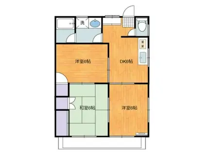 コーポクレマチス2号棟(3DK/1階)の間取り写真