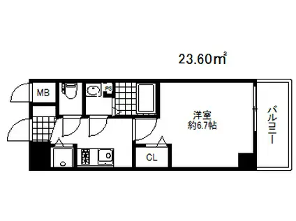 プレサンスコウベシフォン(1K/3階)の間取り写真