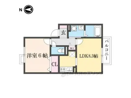 カサグランデ(1LDK/2階)の間取り写真