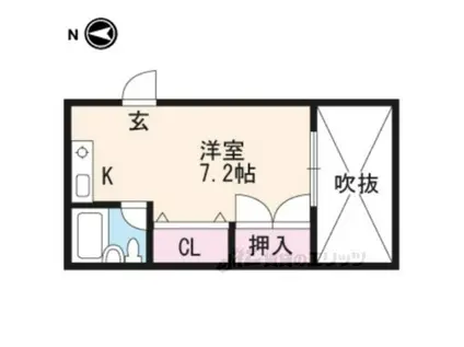 アースコート四ノ宮(ワンルーム/2階)の間取り写真