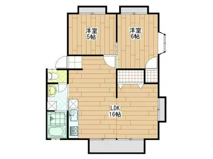 ハイグレードタウン多治米C(2LDK/2階)の間取り写真