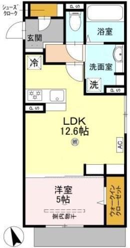 D-RESIDENCE上甲子園(1LDK/2階)の間取り写真