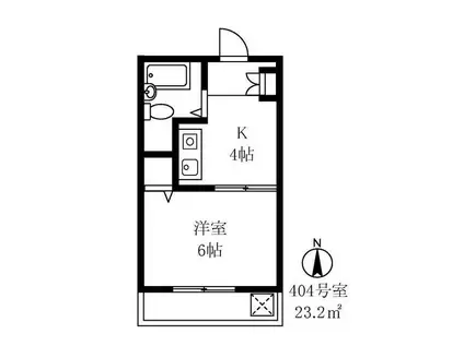 森永ハイツ(1K/4階)の間取り写真