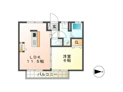 RENO MAISON 四日市 A(1LDK/2階)の間取り写真