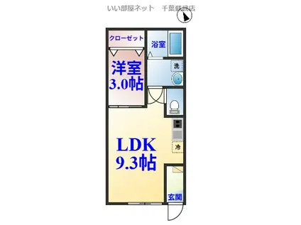 カーサ・ソレイユ八幡宿(1LDK/1階)の間取り写真