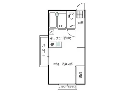 スターハイム内川(ワンルーム/2階)の間取り写真