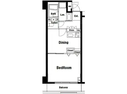 BEST伊勢佐木長者町(1DK/3階)の間取り写真