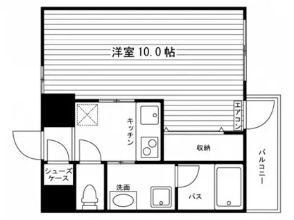 CASA GRANDE医大前(1K/1階)の間取り写真