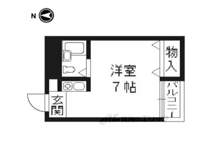 フレンドリー二条(ワンルーム/1階)の間取り写真
