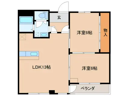 コーポ大泉(2LDK/3階)の間取り写真