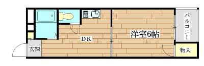 ダンディA(1DK/1階)の間取り写真