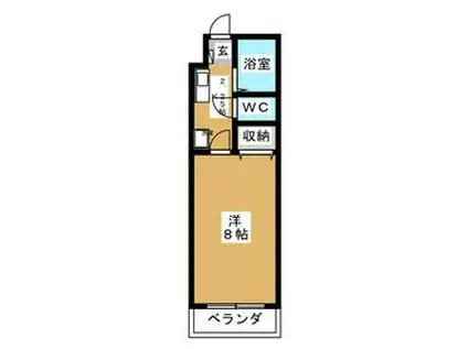 ヴィオラ(1K/3階)の間取り写真