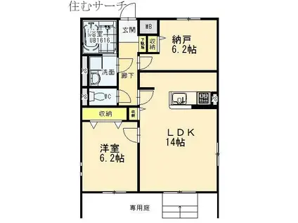 グランツ(2LDK/1階)の間取り写真