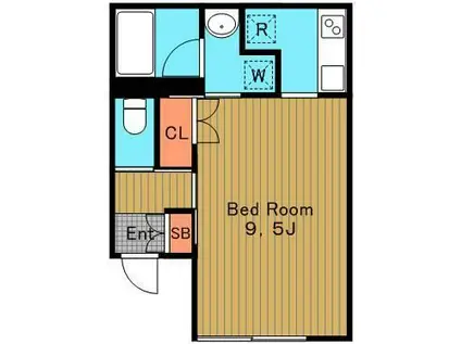 EL COURT WADA(1K/2階)の間取り写真