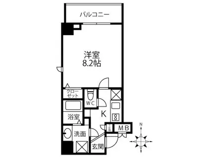 パークフロント常盤(1K/6階)の間取り写真