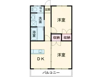 サンライズマンション(2DK/1階)の間取り写真