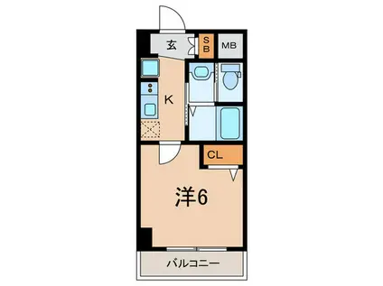 エステムコート神戸山手ステーションデュオ(1K/5階)の間取り写真