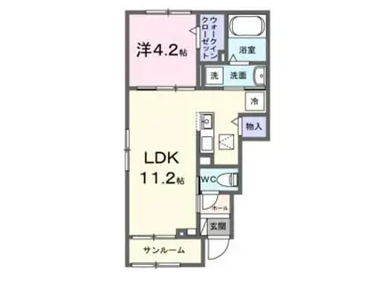 シャルマン ワン(1LDK/1階)の間取り写真