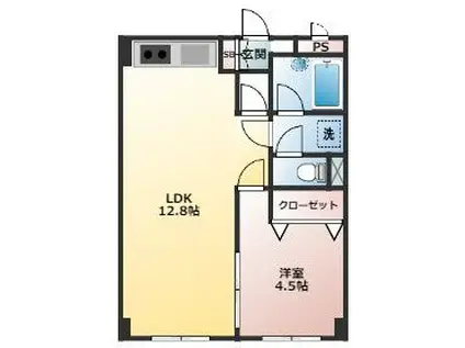 リーベンスハイム大宮(1LDK/5階)の間取り写真