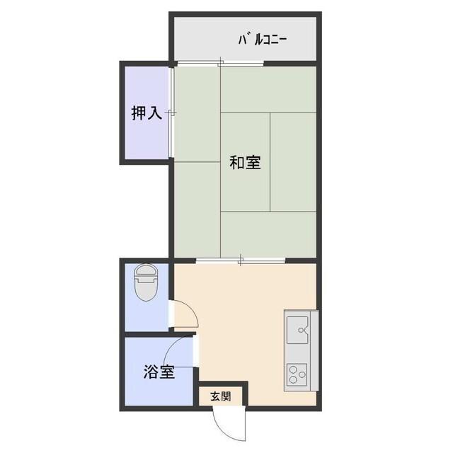 東ハイツかんざわ(1DK/1階)の間取り写真