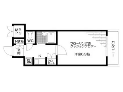 日神パレステージ音羽(1K/6階)の間取り写真