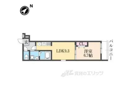フジパレス森河内東2番館(1LDK/2階)の間取り写真