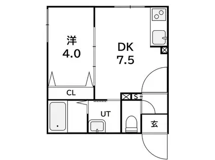 ラフィーネ西町(1LDK/1階)の間取り写真