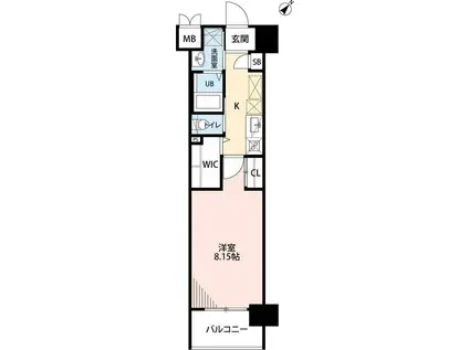 ウィングス門司駅前(1K/12階)の間取り写真