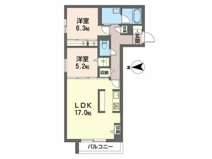 THE IZUMI(2LDK/1階)の間取り写真