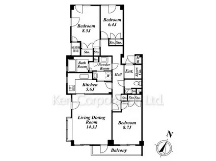 アビタシオン彩(3LDK/3階)の間取り写真