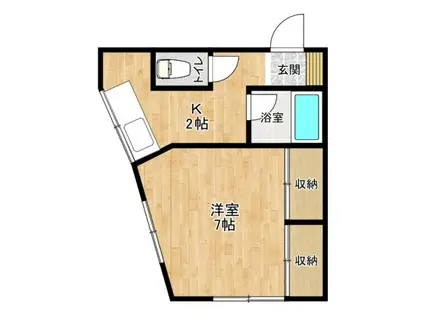 マンション妙見(1K/4階)の間取り写真