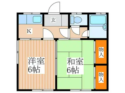 ハイツたちばな(2K/1階)の間取り写真