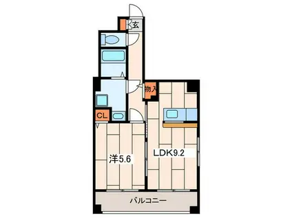 オーデシャトー(1LDK/3階)の間取り写真