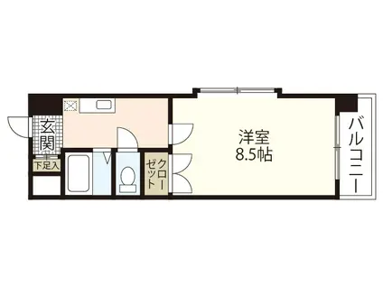 スクールハイツ陽光(1K/2階)の間取り写真