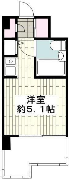 ユーコート洋光台(ワンルーム/3階)の間取り写真