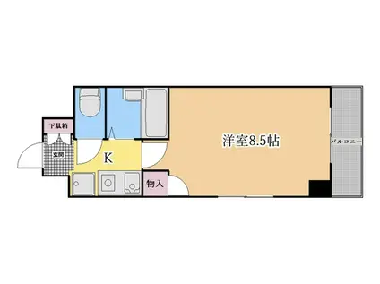 笹善ビル(1K/4階)の間取り写真