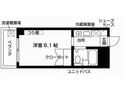 ネオパルマ(1K/2階)の間取り写真