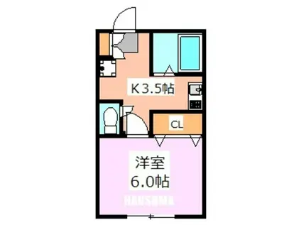 アスカグリーンハウス(1K/1階)の間取り写真